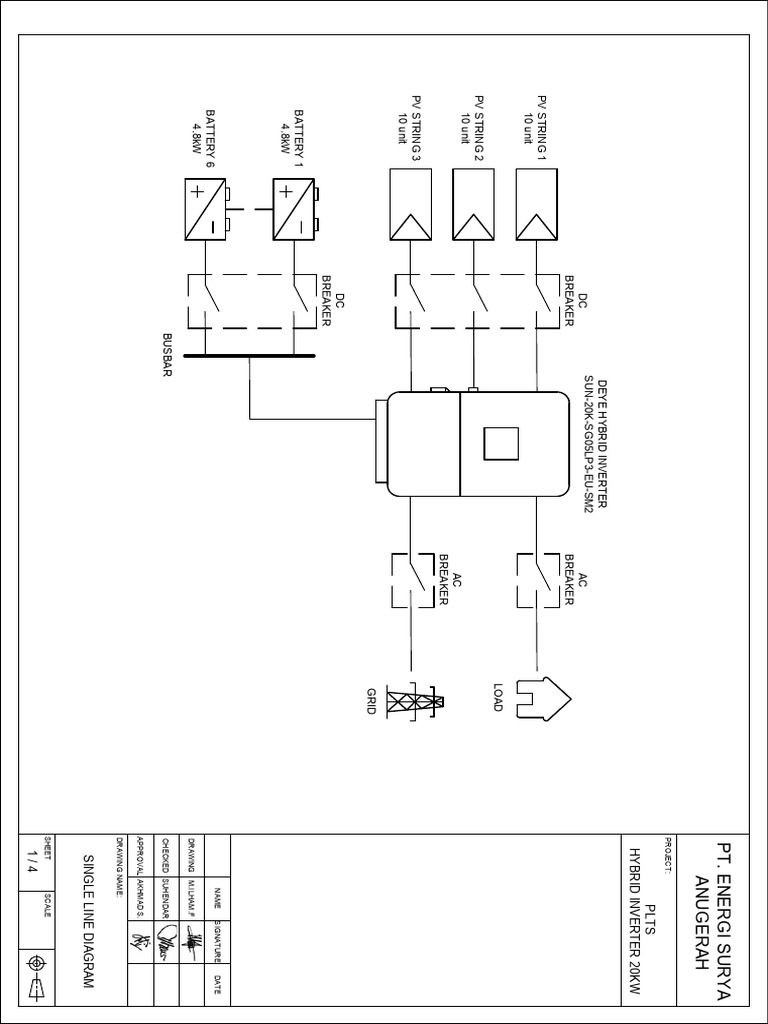 Single Line Diagram for Off-Grid PLTS | PDF