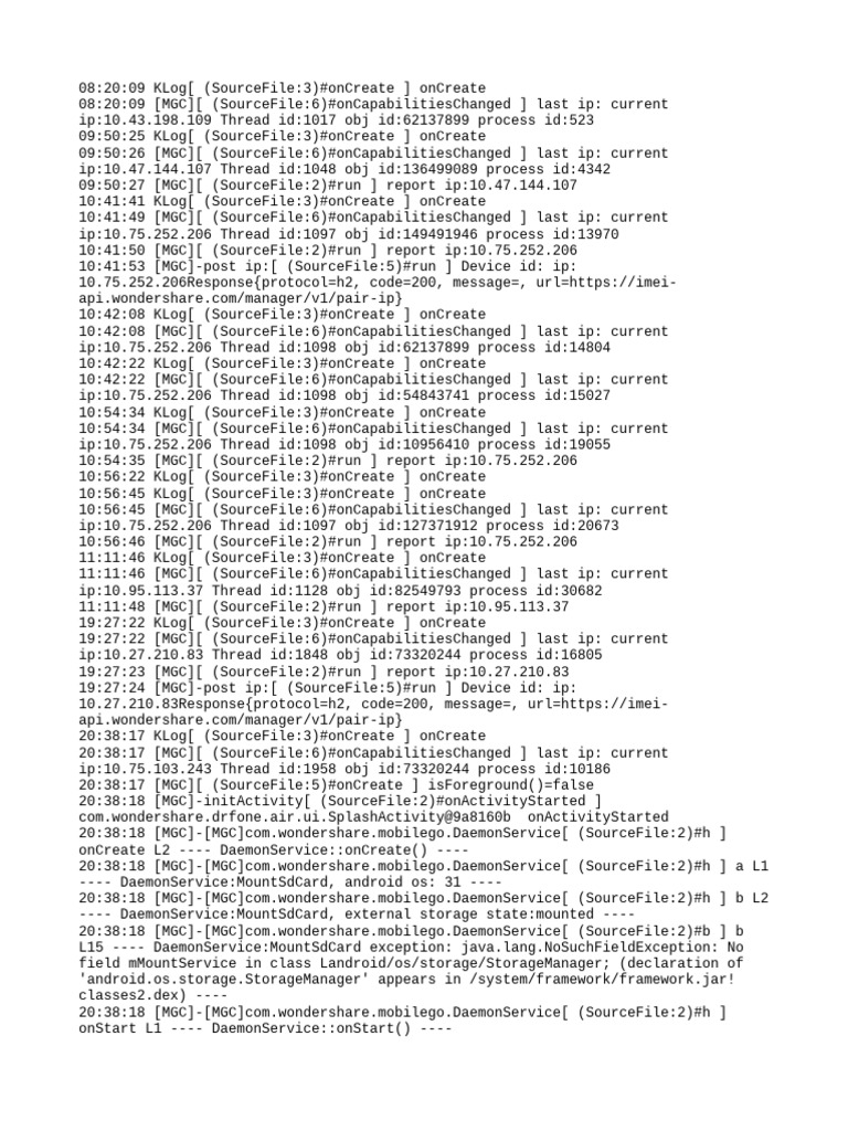 MobileGo Daemon Service Log Analysis | PDF | Computer Architecture ...