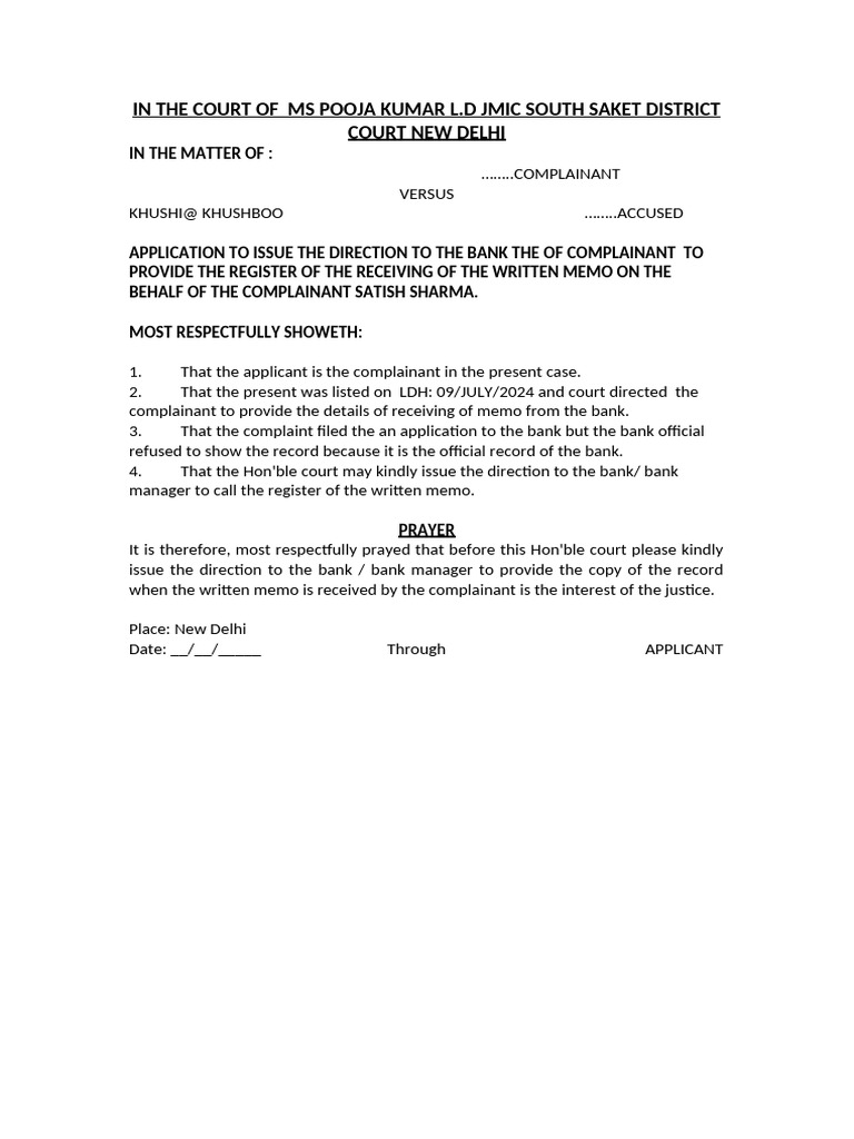 Application For Issue Direction by Court | PDF