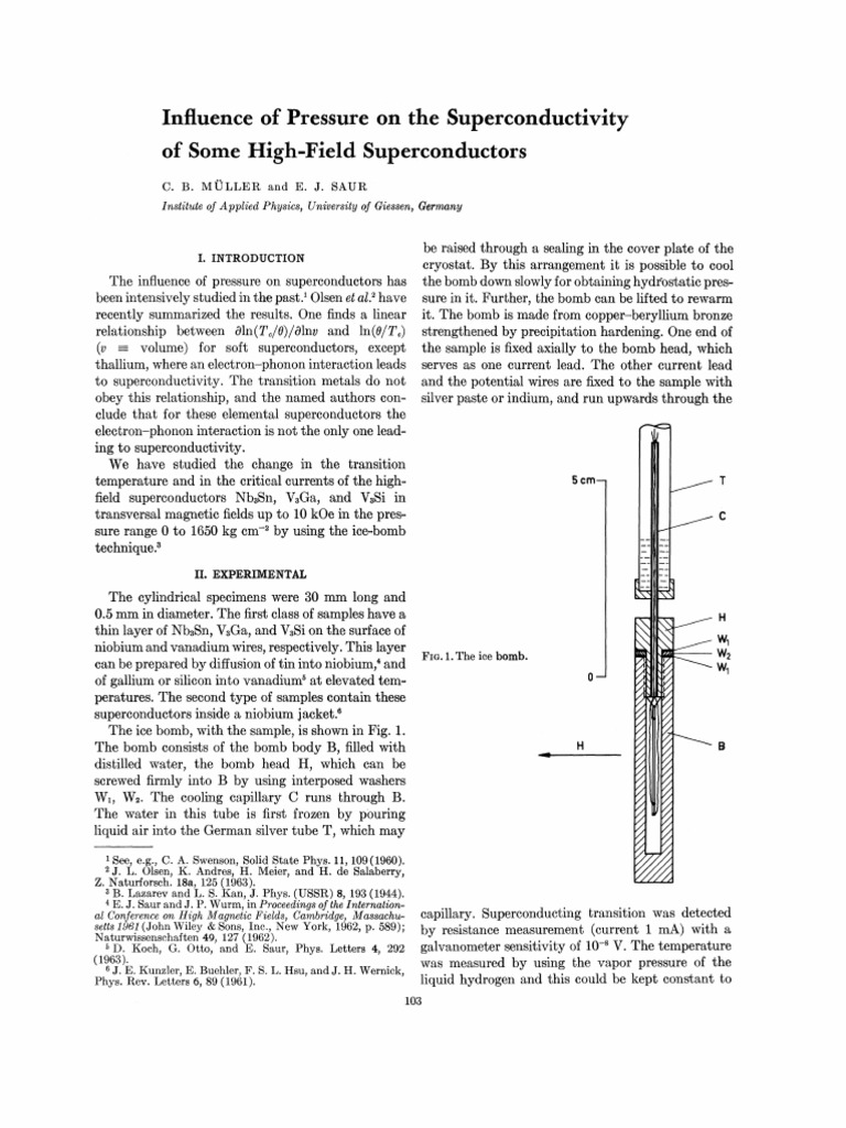 Influence of Pressure On The Superconductivity | PDF ...