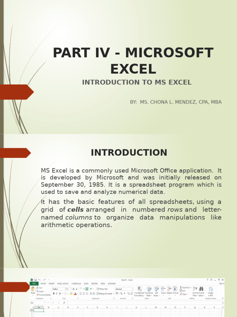 Introduction to Microsoft Excel Basics | PDF