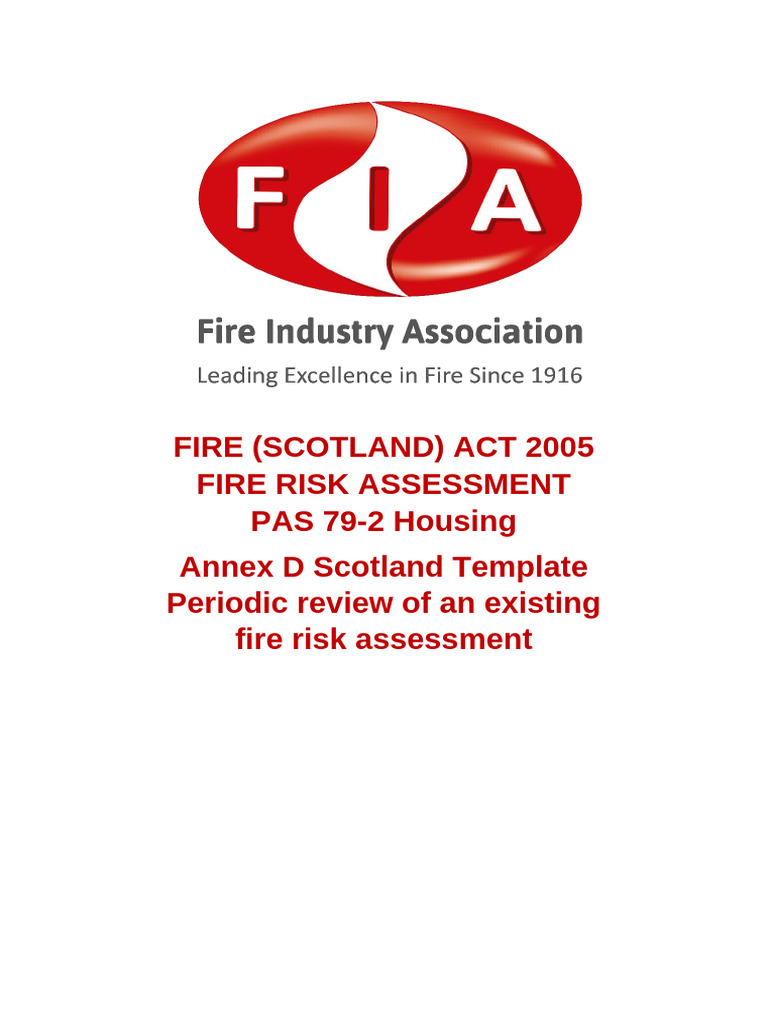 PAS 79-2 2020 Fire Risk Assessment Template | PDF | Fire Safety | Copyright