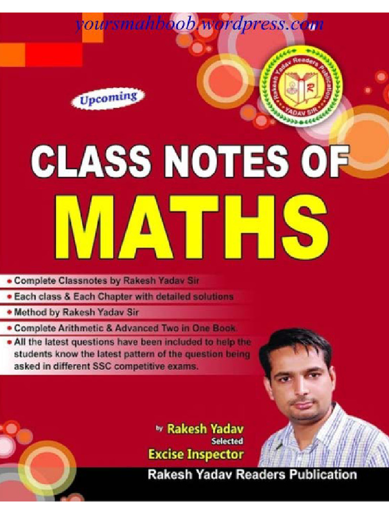 Class Notes of Maths (Rakesh Yadav) (Z-Lib - Org) - Compressed | PDF