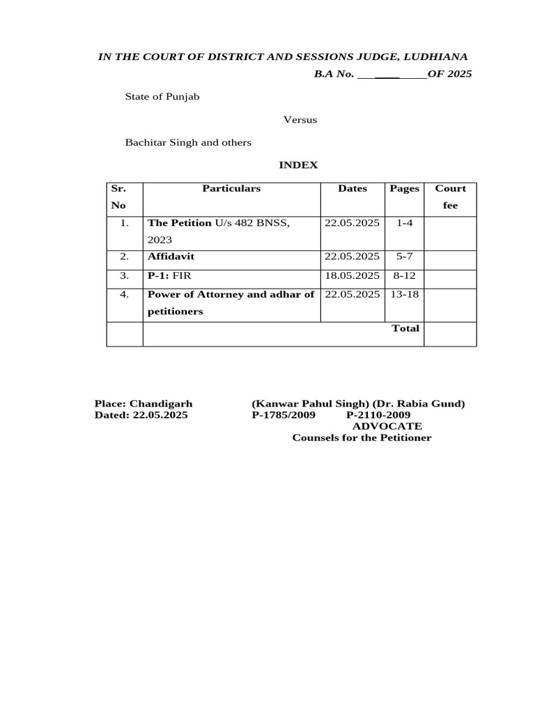 Anticipatory Bail Petition in Punjab Case | PDF | Bail | Justice
