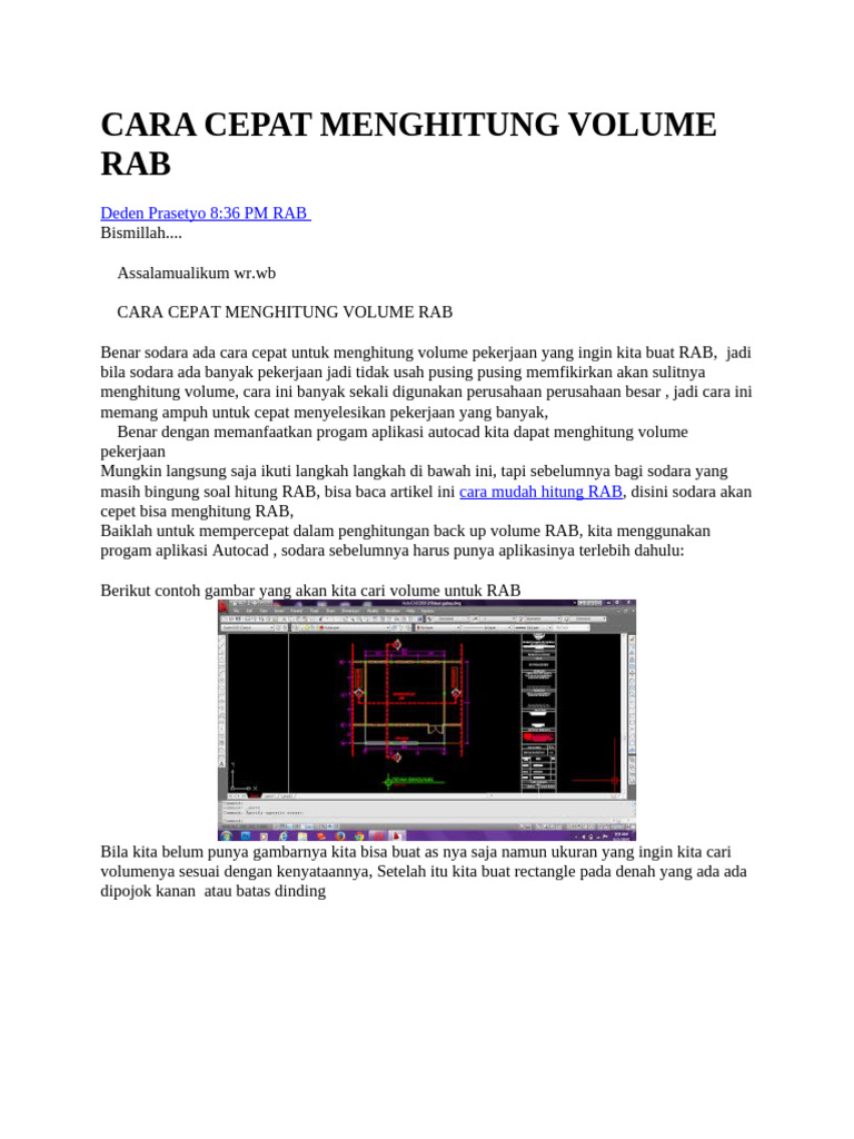 Cara Cepat Menghitung Volume Rab II | PDF