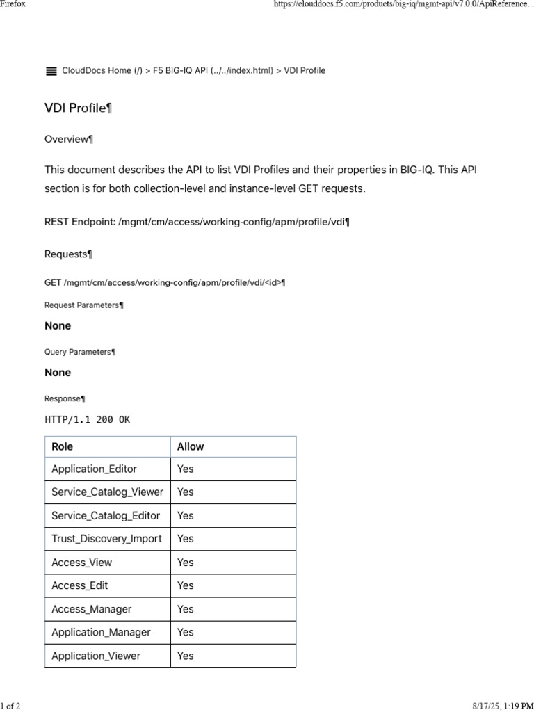 R Access Vdi Profile - HTML | PDF