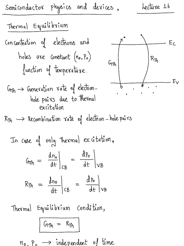 Lecture16 Carrier Generation and Recombination | PDF