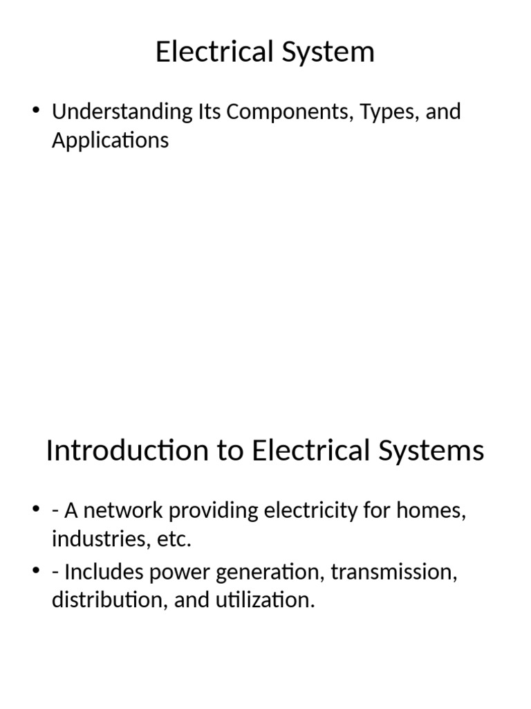 Electrical System Components and Types | PDF