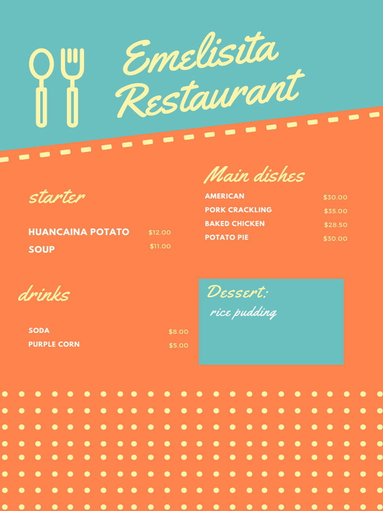 Emelisita Restaurant Menu Prices | PDF