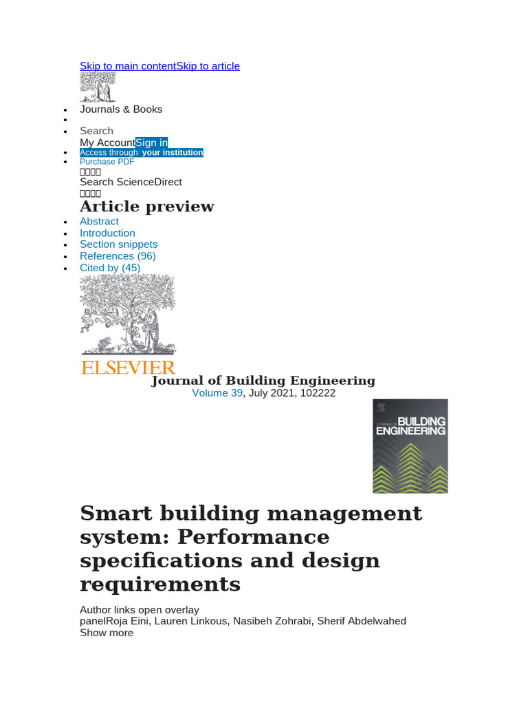 Smart Building Management System: Performance Specifications and Design ...
