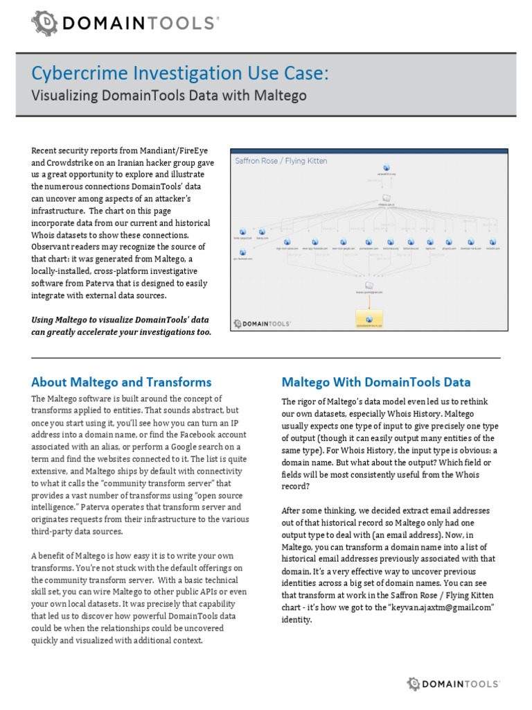 Maltego and DomainTools Integration | PDF | Computing | Data Management