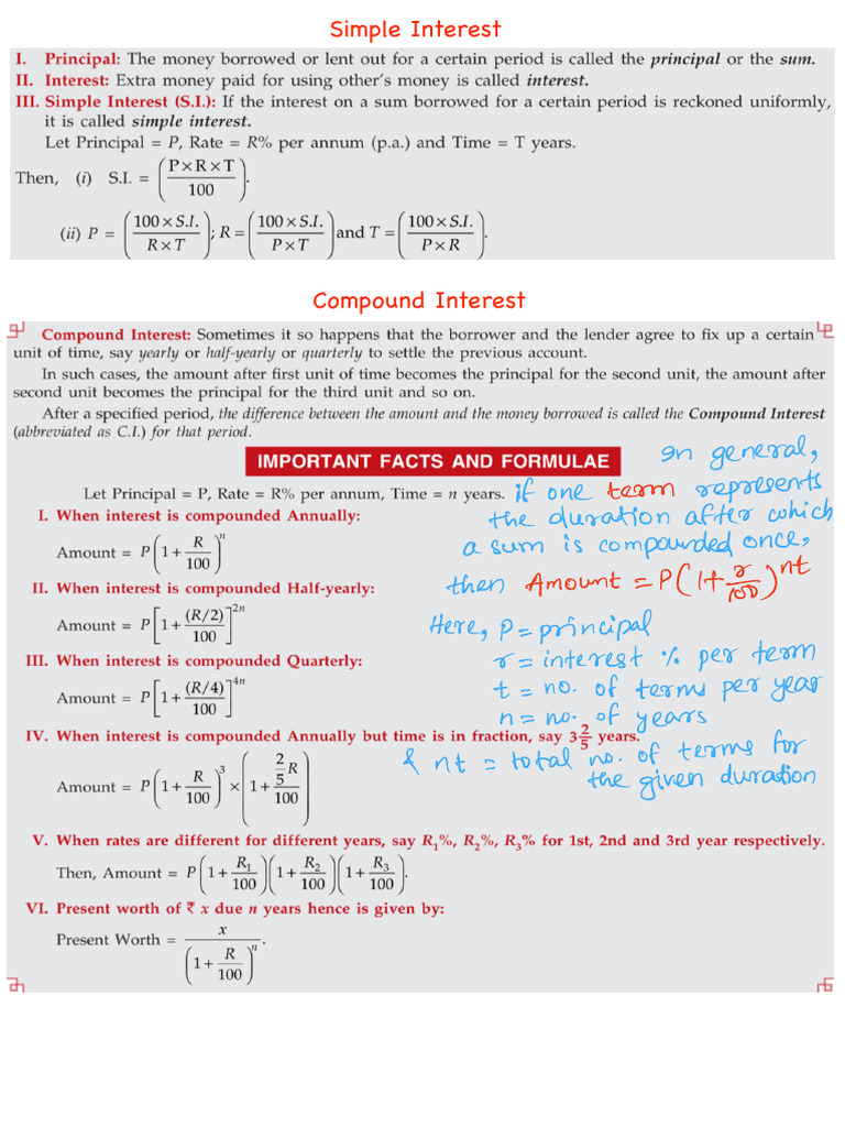 Quants MBA - Simple and Compound Interest | PDF
