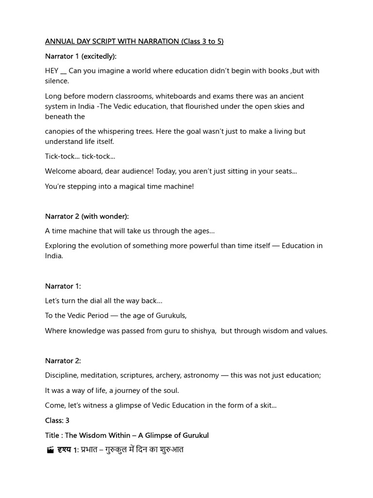 Annual Day 3-5 Full Script. | PDF