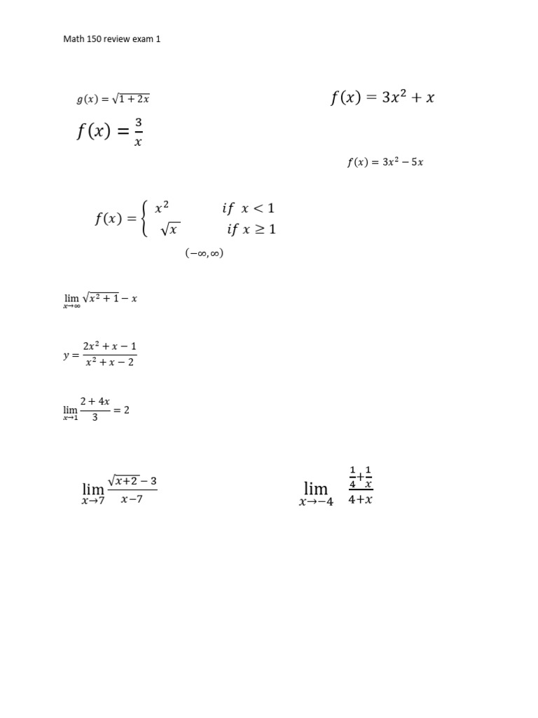 Math 250 exam 1 review | PDF