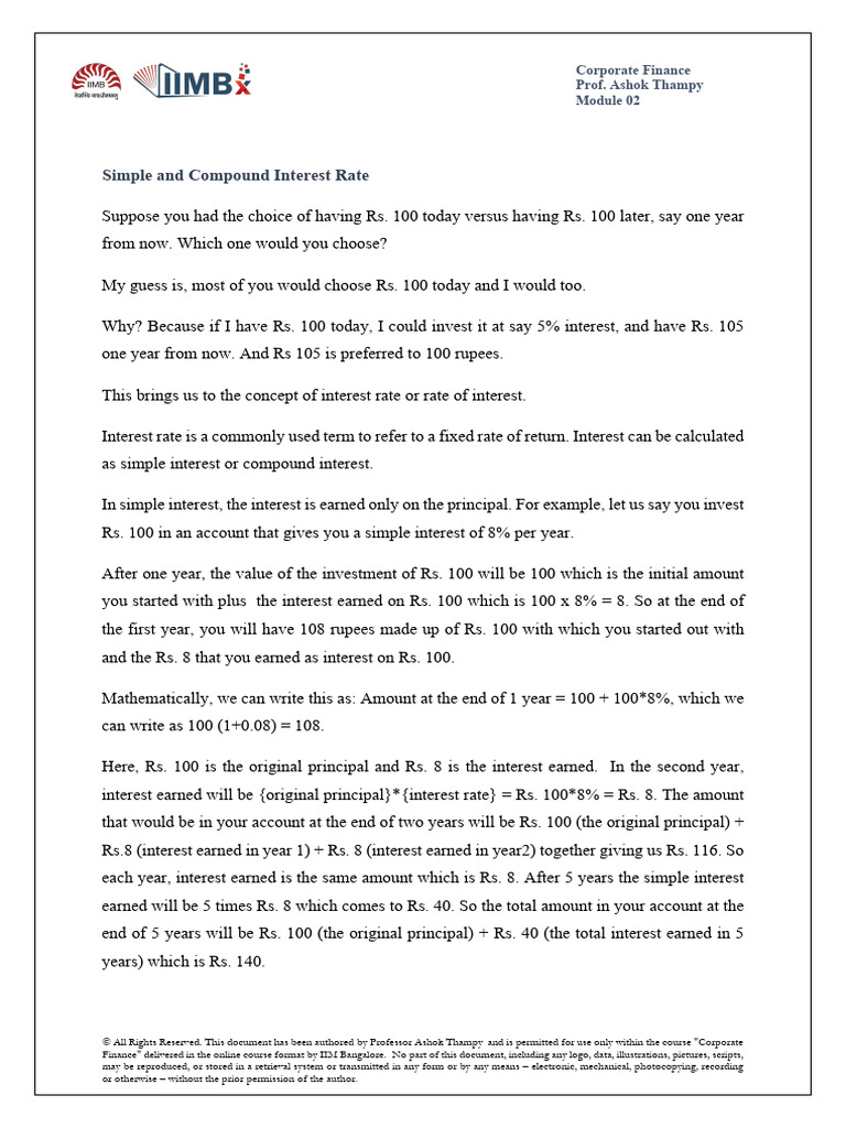 Simple vs. Compound Interest Explained | PDF | Interest | Compound Interest
