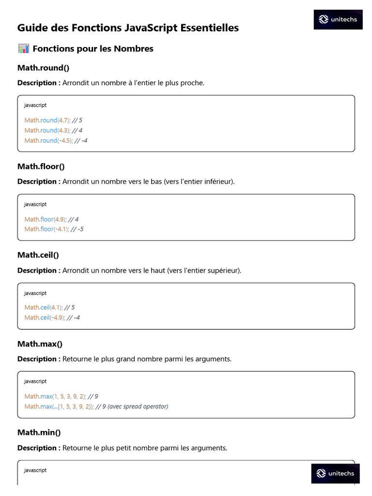 Fonctions JavaScript Incontournables | PDF | JavaScript | Architecture ...