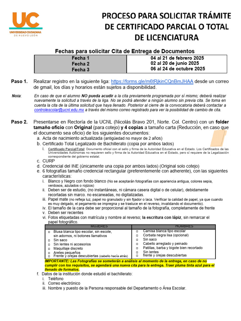 Solicitud de Certificado Parcial 2025 | PDF