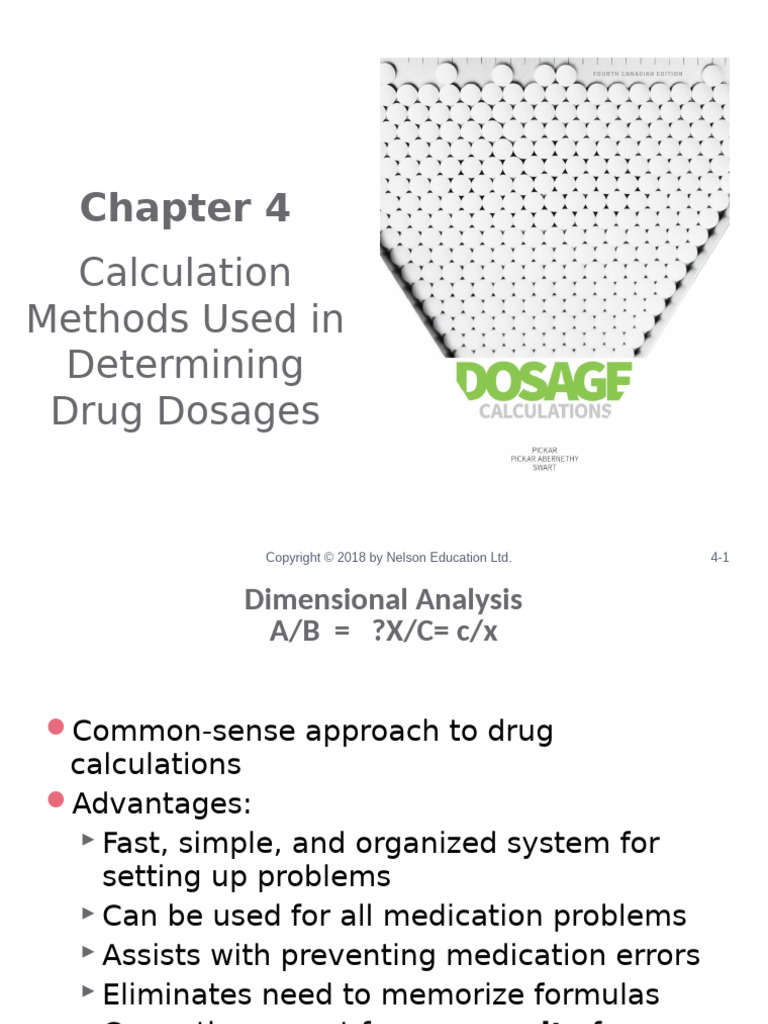Drug Dosage Calculation Methods | PDF | Dose (Biochemistry) | Chemistry