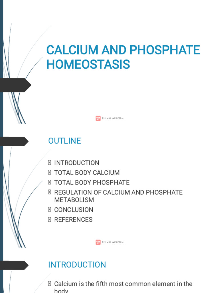 Calcium and Phosphate Homeostasis | PDF | Vitamin D | Calcium In Biology
