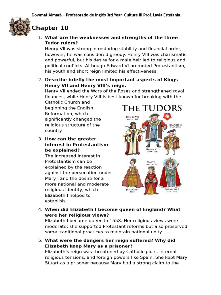 Tudor Monarchs: Strengths, Policies, and Reforms | PDF | House Of Tudor ...