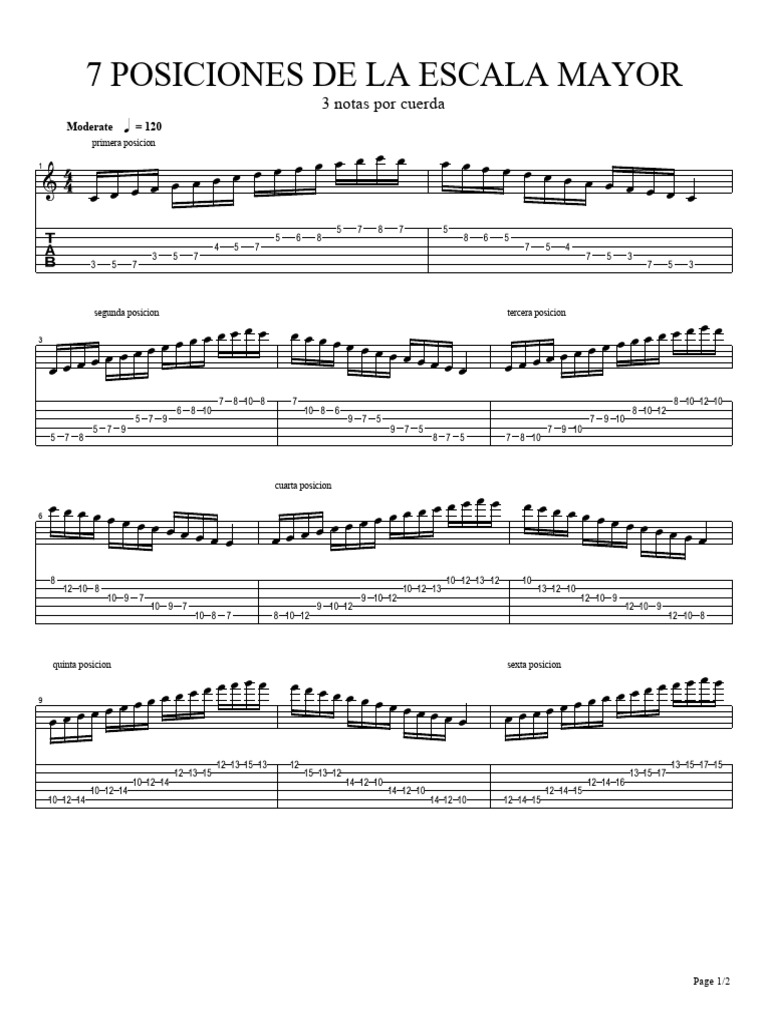 7 Posiciones en la Escala Mayor | PDF | Teoría musical | Pitch (Música)