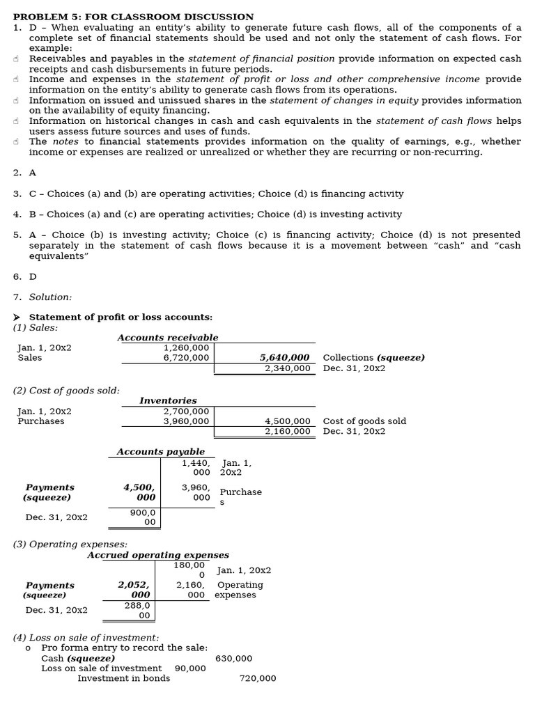 Answer Key Cash Flow Statement | PDF | Expense | Investing
