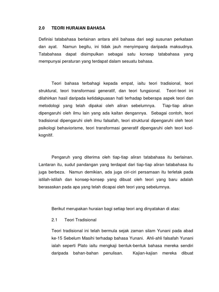Teori Huraian Bahasa Pdf