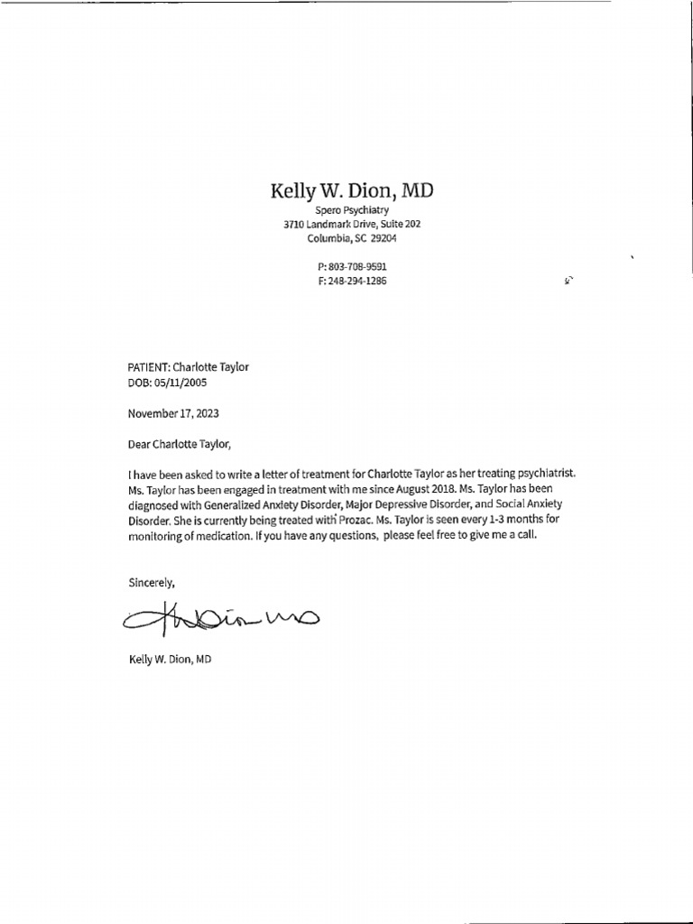 Letter of Diagnosis Form | PDF