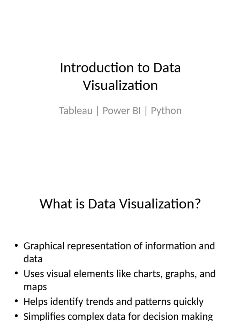 Data Visualization Tools: Tableau, Power BI, Python | PDF