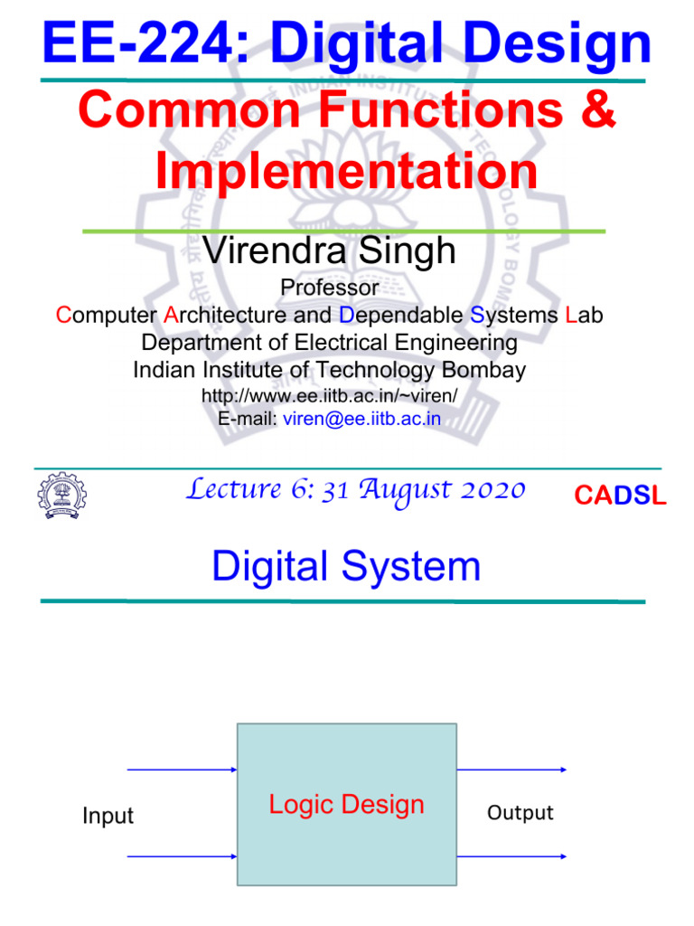 Lecture6 EE224 31aug2020 | PDF | Logic Gate | Digital Electronics