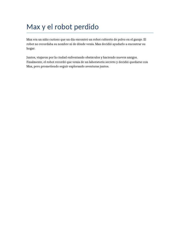 Max y su robot aventurero | PDF