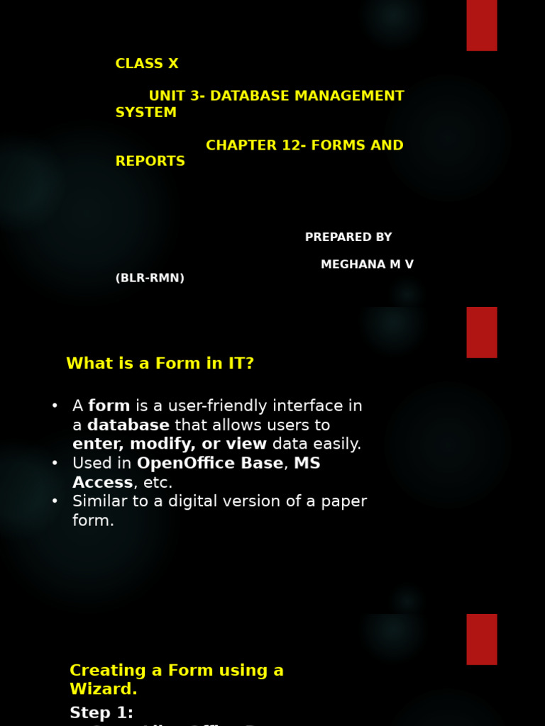 Creating Forms and Reports in Databases | PDF | Cursor (User Interface ...