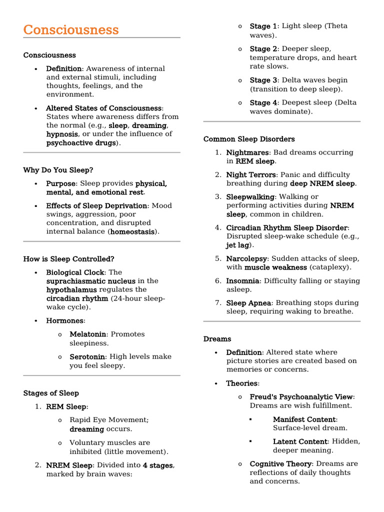 Understanding Consciousness and Sleep | PDF | Sleep | Sleep Disorder