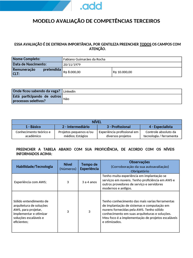 Desenvolvedor Back End Python .Add - AVALIAÇÃO de COMPETÊNCIAS ...