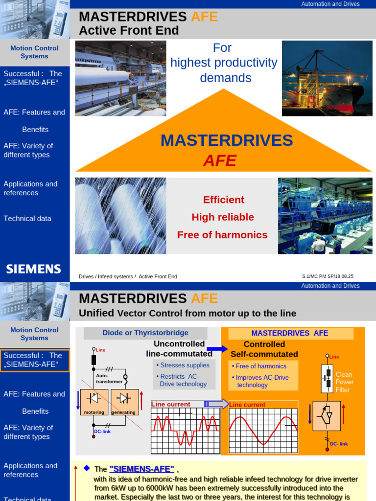 Siemens AFE Drive Technology Overview | PDF | Power Inverter | Power ...