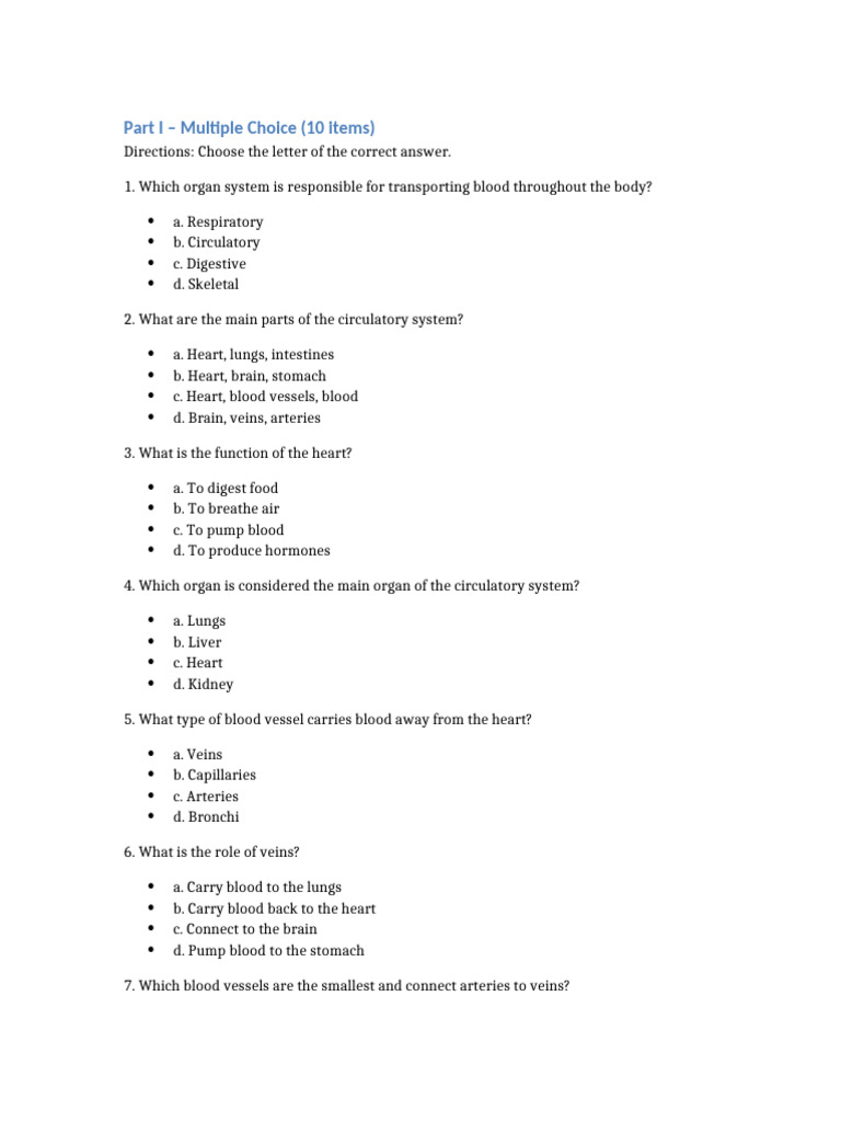 Science Grade 5 Exam 1st Quarter | PDF | Circulatory System | Blood