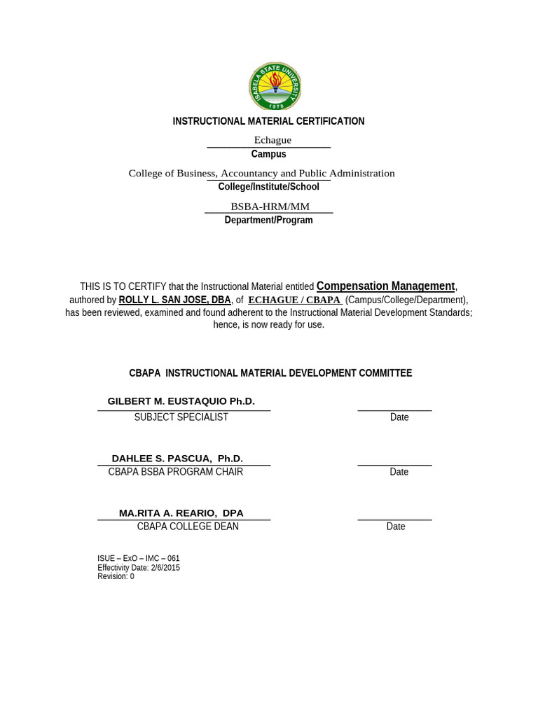 IM Sample Template CERT. OF CERTIFICATION 2025 | PDF