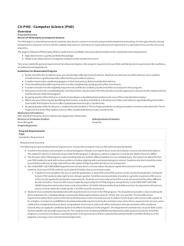PhD Curriculum in Computer Science | PDF | Machine Learning ...