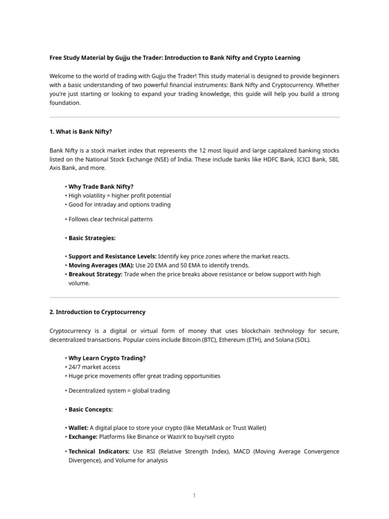 Gujju Trader Study Material - 6f5e7745 6455 4f9b 9e60 Ec8168996fd8 | PDF |  Cryptocurrency | Day Trading