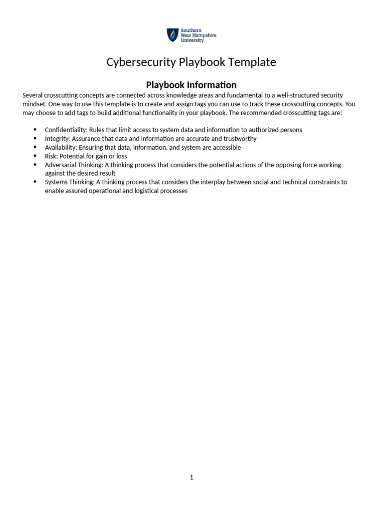 Cybersecurity Playbook Overview | PDF | Information Security | System