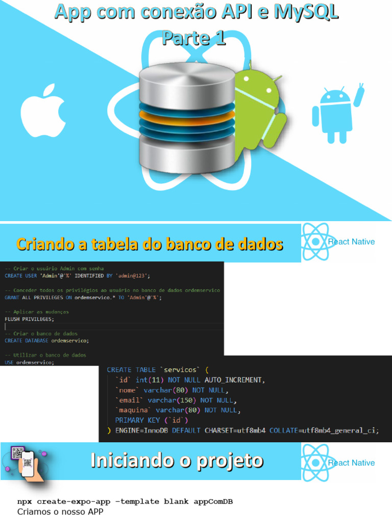 Configuração de App com API e MySQL | PDF | Aplicativo para celular ...