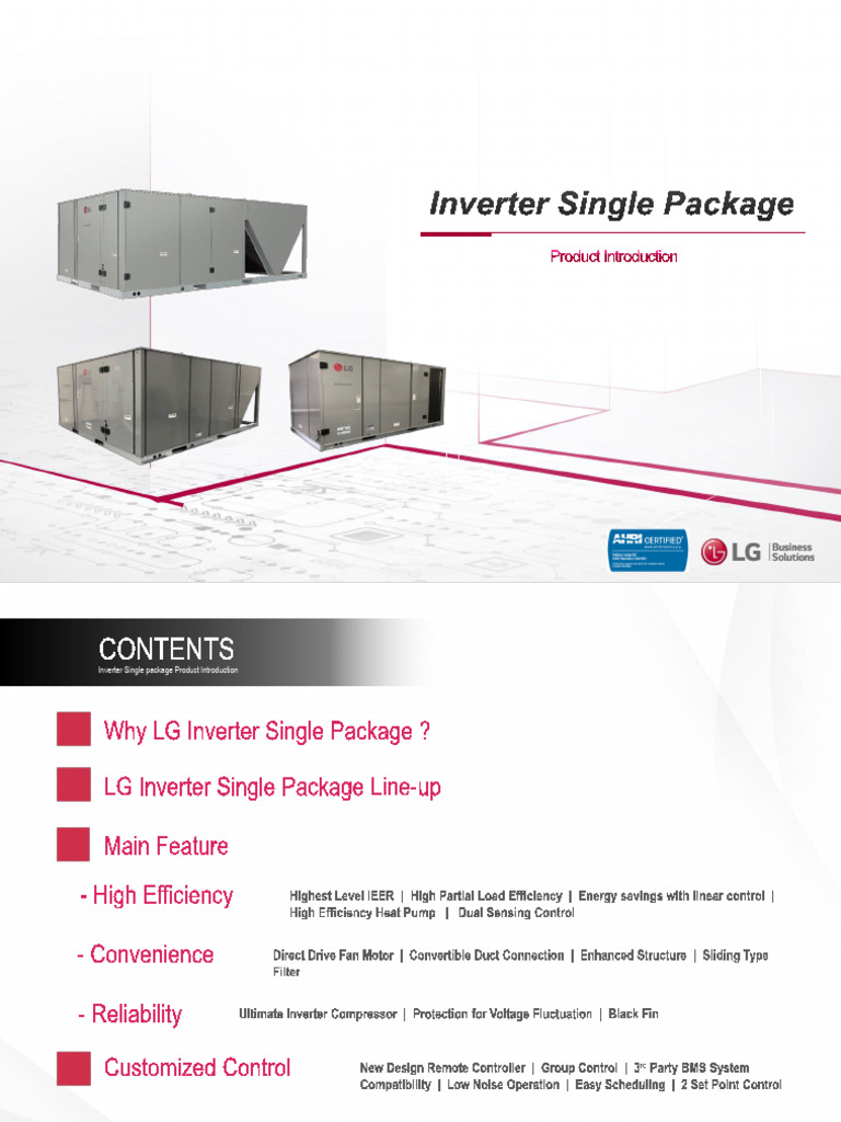 LG Inverter Single Package Overview | PDF | Electrical Equipment ...