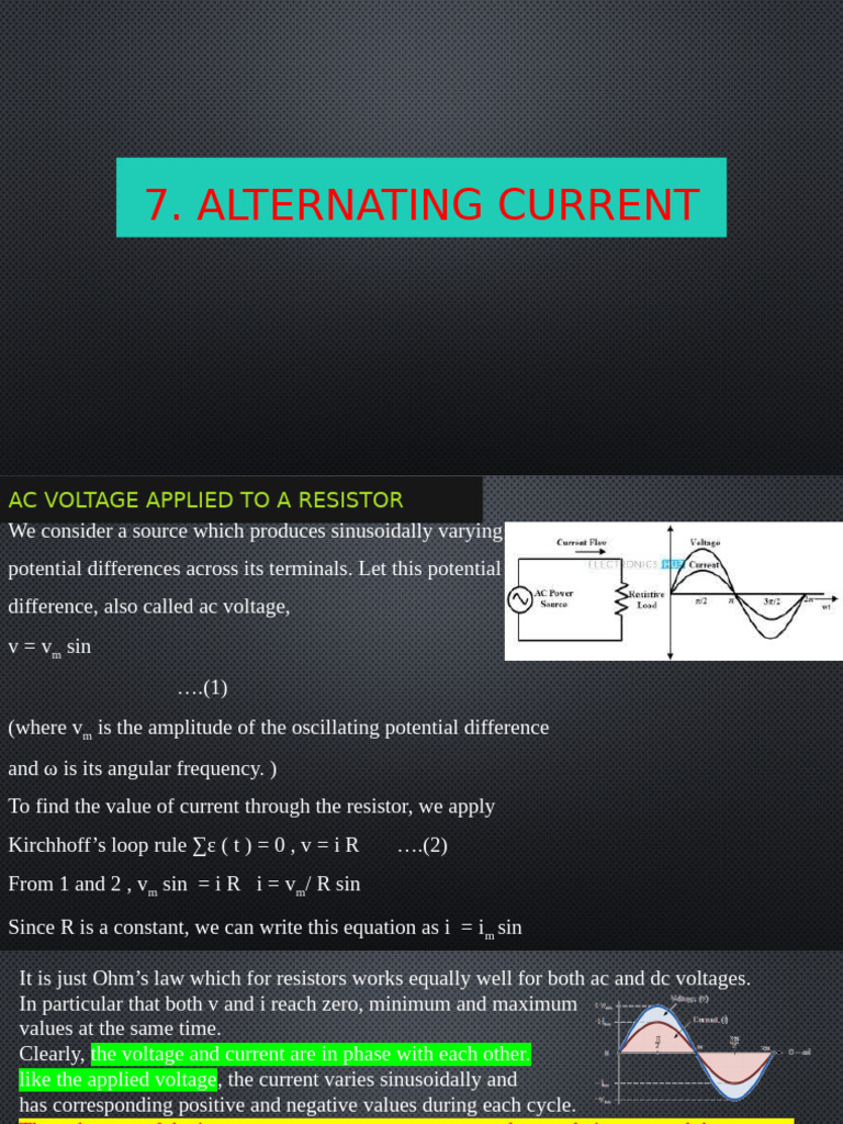 CH 7 - Notes | PDF | Transformer | Resonance