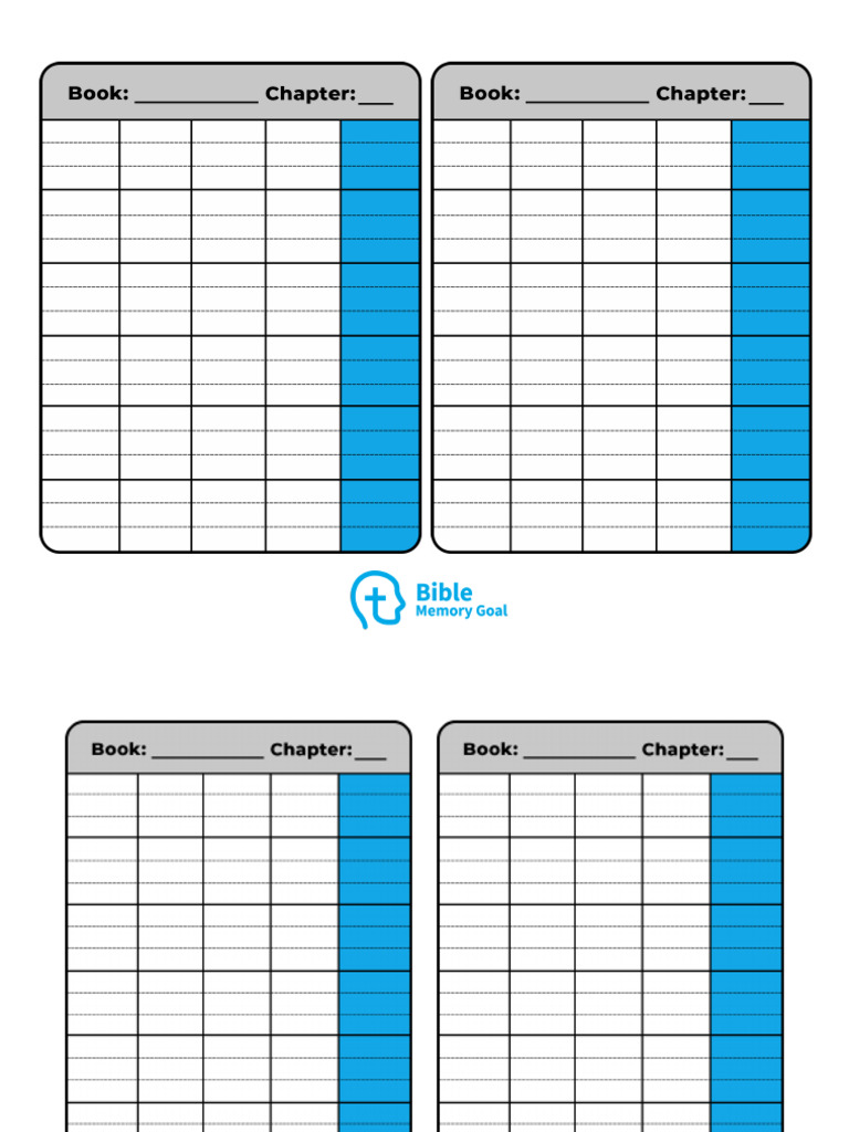 Memory Grid PDF Bible Memory Goal | PDF