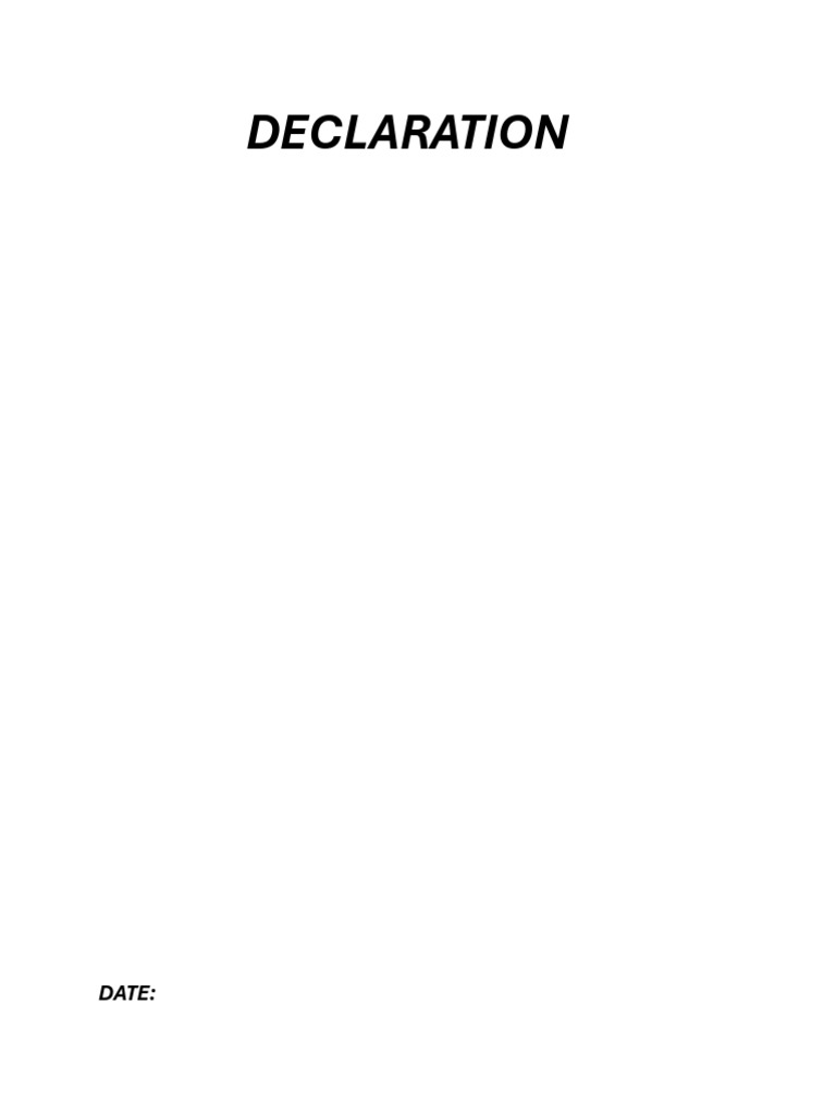 Declaration | PDF