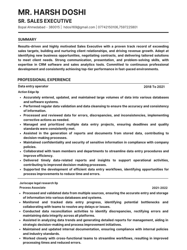 Sales Executive with Data Management Skills | PDF | Customer ...