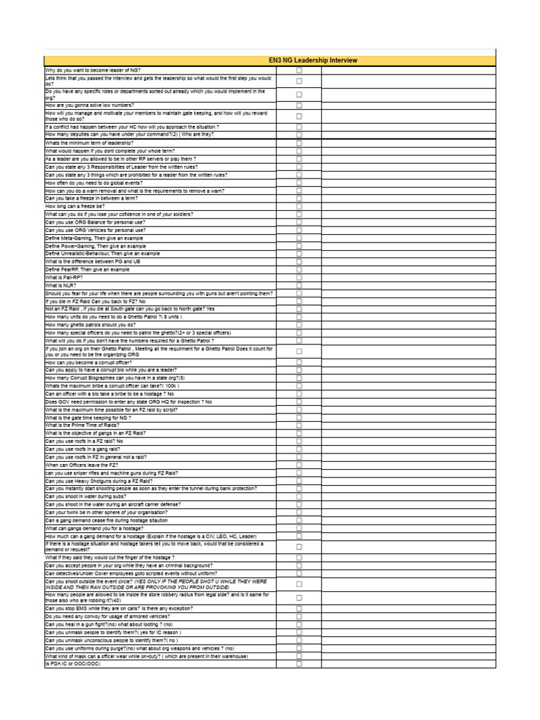 NG Leadership Interview Questions Guide | PDF | Shootout | Conflicts