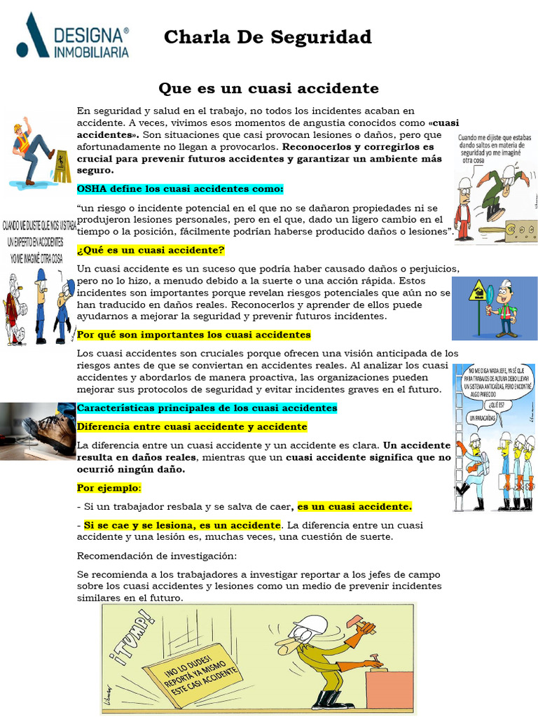 Definición y Ejemplos de Cuasi Accidentes | PDF