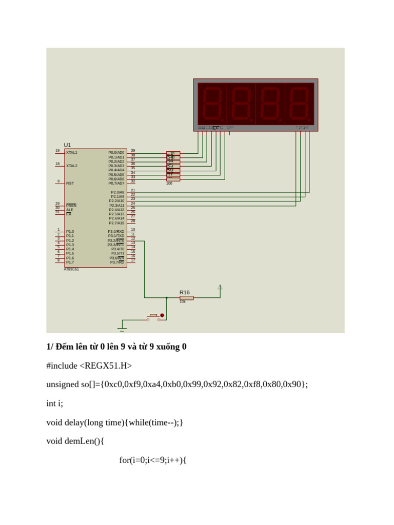 Code Bai Tap Led 7 Doan | PDF