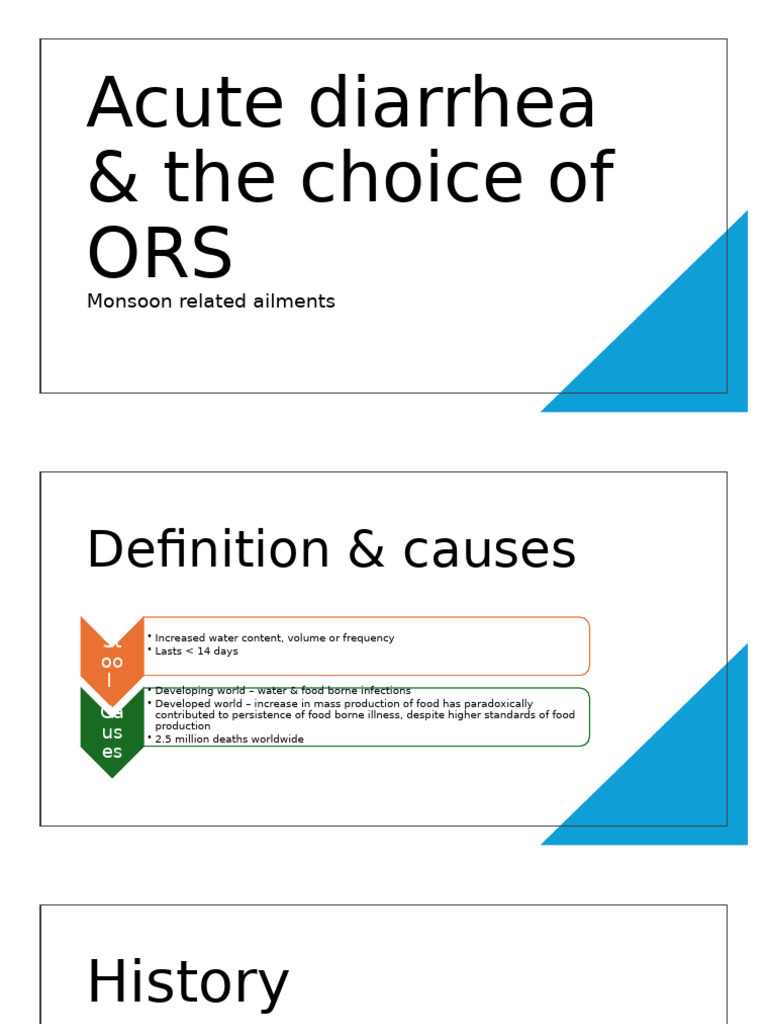 Acute Diarrhea Management & ORS Guide | PDF